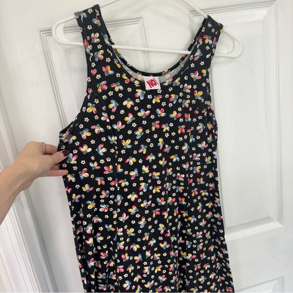 No Boundaries Dresses & Skirts - Vintage 80s No Boundaries Black Floral Sleeveless Dress